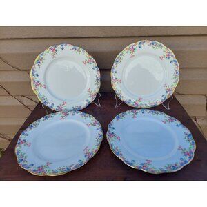 4 Early Royal Albert Crown China Maytime 8" Salad Plates England